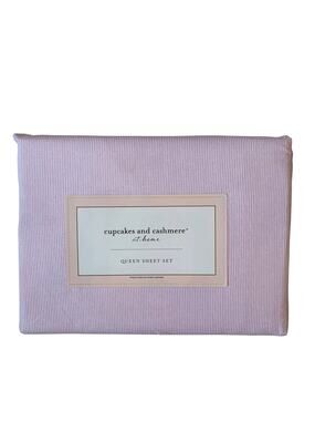 Cupcakes & Cashmere Pink Striped QUEEN Sheet Set Chic Bedding NEW